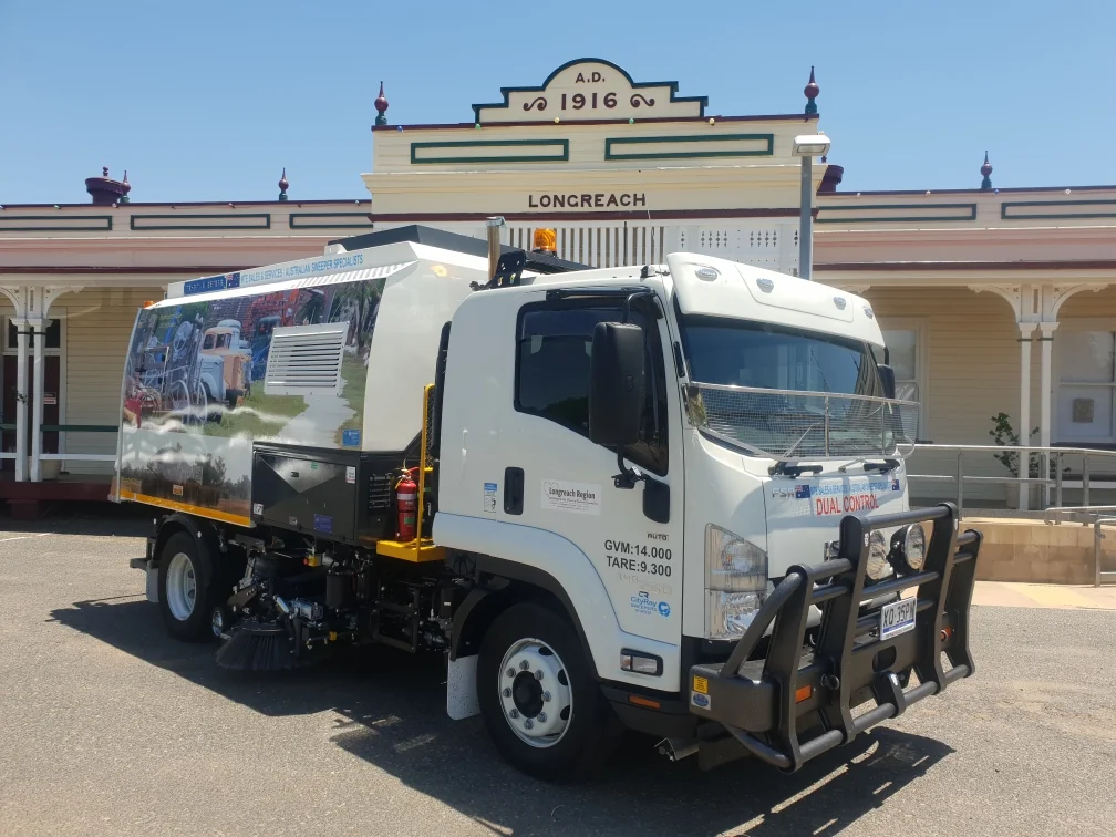CityRay sweeper with custom murals delivered to Longreach
